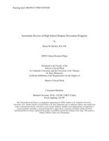 Systematic Review of High School Dropout Prevention Programs