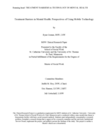 Treatment Barriers in Mental Health: Perspectives of Using Mobile Technology