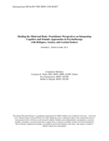 Healing the Mind and Body: Practitioner Perspectives on Integrating Cognitive and Somatic Approaches in Psychotherapy with Refugees, Asylees, and Asylum Seekers