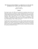 The 'Integrative Justice Model' as a Normative Evaluative Tool for determining the 'Common Good' Orientation of a Business