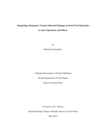 Integrating a Responsive Trauma-Informed Pedagogy in Social Work Education:  Events, Experiences, and Effects