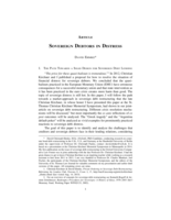 Sovereign Debtors in Distress