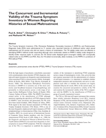 The concurrent and incremental validity of the Trauma Symptom Inventory in women reporting histories of sexual maltreatment