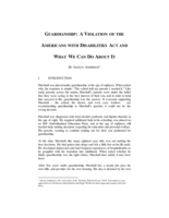 Guardianship: A Violation of the American with Disabilities Act and What We Can Do About It