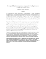 Co-responsibility in Management as an Approach to Leading Businesses towards the Common Good
