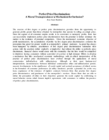 Perfect Price Discrimination: A Moral Transgression or a Mechanism for Inclusion?