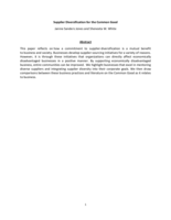 Supplier Diversification for the Common Good