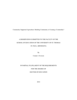Community Supported Agriculture: Building Community or Creating a Commodity?