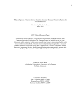 What Do Spouses of Current Service Members Consider Risks and Protective Factors for Suicidal Ideation?