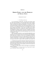 Order Ethics and the Problem of Social Glue