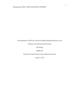 An Examination of Self-Care and Social Support Regarding Burnout Levels of Direct Care Staff and Social Workers