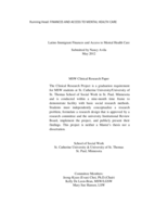 Latino Immigrant Finances and Access to Mental Health Care