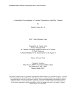 A Qualitative Investigation of Parental Experiences with Play Therapy