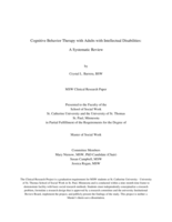 Cognitive Behavior Therapy with Adults with Intellectual Disabilities: A Systematic Review