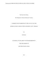 The Tip of the Iceberg: The Preparation of Special Education Teachers