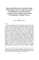 Fiduciary Principles and Statutory Form in Relation to the Necessary and Proper Clause: Potential Constitutional Implications for Congressional Short Titles