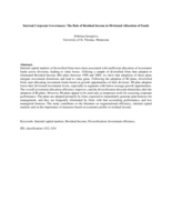 Internal Corporate Governance: The Role of Residual Income on Divisional Allocation of Funds