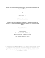 Identity and Belonging: Documentation Status and Mexican-origin children: A Systematic Review