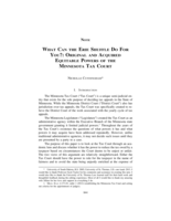 What Can the Erie Shuffle Do For You?: Original and Acquired Equitable Powers of the Minnesota Tax Court