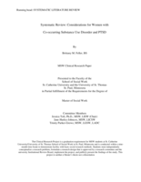 Systematic Review: Considerations for Women with Co-occurring Substance Use Disorder and PTSD