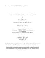 Factors Which Put Social Workers at a Greater Risk for Burnout