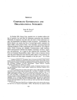 Corporate Governance and Organizational Integrity