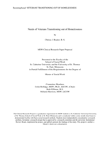 Needs of Veterans Transitioning out of Homelessness