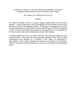 Imagining the Vatican as a Social Entrepreneurship Business Case Study Institutional Change through the lens of Catholic Social Thought