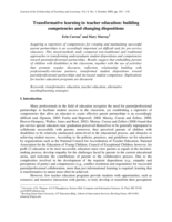 Transformative Learning in Teacher Education: Building Competencies and Changing Dispositions