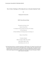 Not a Victim: Challenges of Providing Services to Sexually Exploited Youth