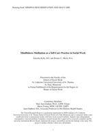 Mindfulness Meditation as a Self-Care Practice in Social Work