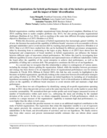 Hybrid Organizations for Hybrid Performance: the Role of the Inclusive Governance and the Impact of Fields' Diversificiation