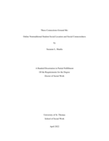These Connections Ground Me: Online Nontraditional Student Social Location and Social Connectedness