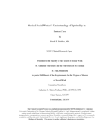 Medical Social Worker's Understandings of Spirituality in Patient Care
