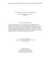 Factors Influencing Successful Psychotherapy Outcomes