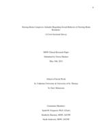 Nursing Home Caregivers' Attitudes Regarding Sexual Behavior of Nursing Home Residents:  A Cross Sectional Survey