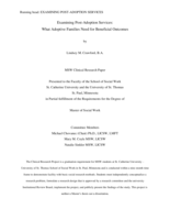 Examining Post-Adoption Services: What Adoptive Families Need for Beneficial Outcomes