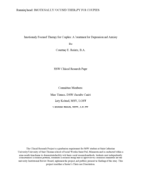 Emotionally Focused Therapy for Couples: A Treatment for Depression and Anxiety