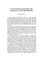 Occupational Licensure: The Elephant in the Labor Market