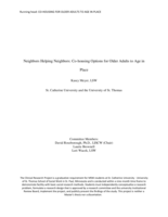 Neighbors Helping Neighbors: Co-housing Options for Older Adults to Age in Place
