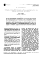 Toward a Normative Model of Rational Argumentation for Critical Accounting Decisions