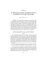 An Advisory Centre on International Investment Law: Key Features