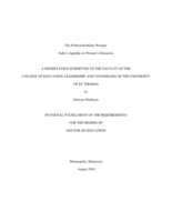 The Politicized Indian Woman:  India’s Agendas on Women’s Education
