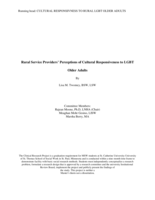 Rural Service Providers’ Perceptions of Cultural Responsiveness to LGBT Older Adults
