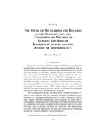 The Study of Secularism and Religion in the Constitution and Contemporary Politics of Turkey: The Rise of Interdisciplinarity and the Decline of Methodology?
