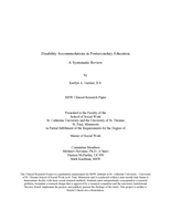 Disability Accommodations in Postsecondary Education A Systematic Review