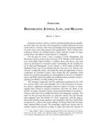 Restorative Justice, Law, and Healing