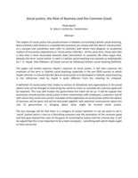 Social Justice, the Role of Business and the Common Good