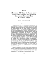 How Does DSD Help Us Teach About Community Conflict (and How Can Community Conflict Help Illustrate DSD)?