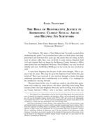 The Role of Restorative Justice in Addressing Clergy Sexual Abuse and Helping Its Survivors